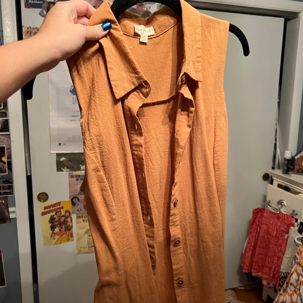 Hem & thread 1940s/60s INSPIRED dress tanish orange button dress
